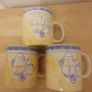 Mugs/Ceramic Mugs (4). .. "Ideal for Shelf Display in a Cafe or Kitchen"  Cream with Yellow and Blue Image 6