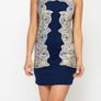 BNWT... Navy Dress with Flower Print/shimmer Embedded (Size 10) Image 3