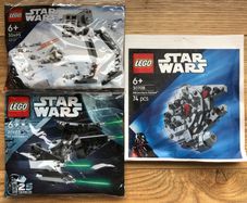 Lego Star Wars: Millenium Falcon, TIE Interceptor & AT-ST Polybag Bundle
