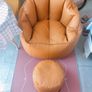 BRAND NEW Single Bean Bag Sofas Orange Image 3