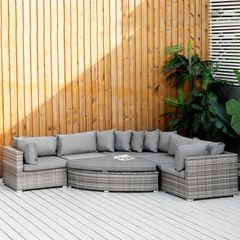 LIMITED DEAL 6 PCs Outdoor Rattan Wicker Sofa Set