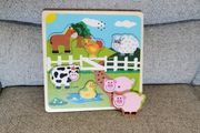 Wooden puzzle with animal sound