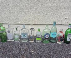 old empty gin bottles