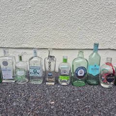 old empty gin bottles