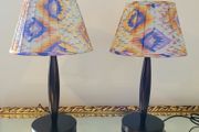 Vintage pair of copper lamps with shades