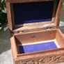 Vintage Handmade Storage Boxes, Wooden Carved Boxes 6" x 4" H 2,3" Image 5
