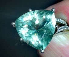 Exquisite green amethyst silver ring