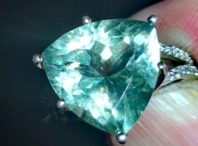Exquisite green amethyst silver ring