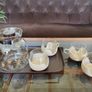 Retro MCM 1970s Dutch Glass Butterfly Coffee Pot with 4 Tulip Cups Mugs With Removable Covers Image 4