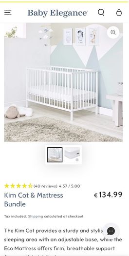 Baby Elegance Kim Cot & Mattress