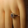 Petite Natural Tanzanite & Zircon Oval Cluster Ring Image 10