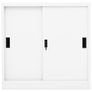 Office Cabinet with Sliding Door White 90x40x90 cm Steel Image 2