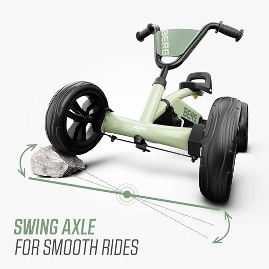 Green Pedal Go-Kart  Ride On Toy for Boys Girls Ages 2 5  Adjustable Seat, Easy Steering & Stable 4-Wheel Design  85 115 cm