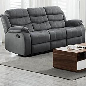 3 Seater Fabric Recliner Sofa  Grey