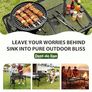 Portable Folding Grill BBQ Tables, Folding Grill Table,Height Adjustable Aluminium Camping Table with Resistant Mesh Desktop for Outside, Picnic, Dining, Party, 60 cm x 40 cm, Black Image 5
