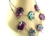 Vintage Italian Art glass leaf Costume necklace