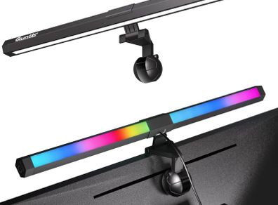Quntis Monitor Light bar with RGB Backlight, 40cm Computer Monitor Lamp with Dimmer and Color Temperature, LED Touch Control Gaming Screen Light No Screen Glare and Eye Protection for Home Office
