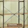 5 Tiers Corner Bookshelf 5 Tiers Deformable Corner Bookcases Industrial Freestanding Bookshelf Storage Display Rack with Metal Frame Image 6