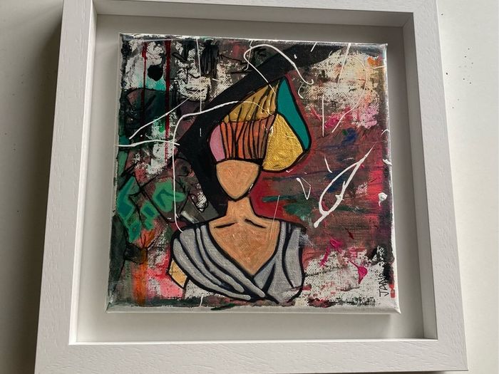 Framed Original Eighties Theme Hairdo Theme Art Contemporary Art Painting  Original Gift