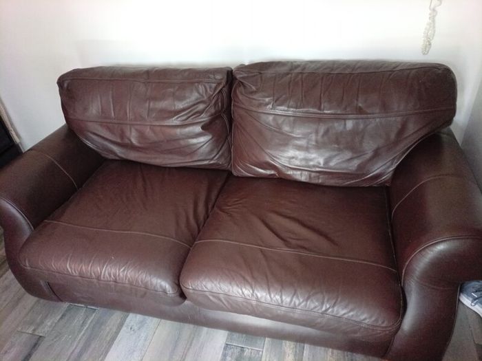 two seater leather sofa