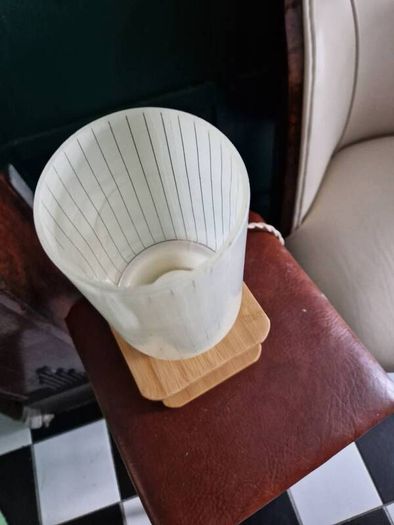1 Retro Vintage Mid Century Glass shade /repro base  Table lamp