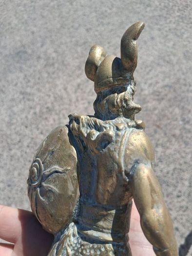 3 x Mid Century 10 inch Solid Brass Viking Warriors(6.9 kgs)