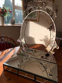 Dressing table top venetian style mirror - drawer unit