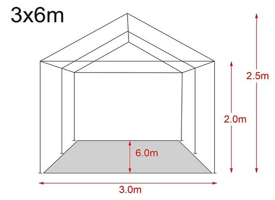 3 x 6 m Gazebo  Party Garden Beer Tent Waterproof Marquee with 6 Side Panels, White
