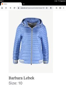 Barbara Lebek - Quilted Hooded Jacket - Blue - UK 10 - BNWT RRP 143
