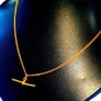 Pristine Vintage 9k Solid Gold T-Bar Necklace Image 8