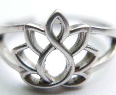 Vintage Lotus Sterling Silver 925 Ring (adjustable size) 2,72g