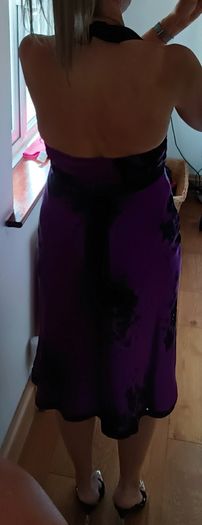 Oasis purple& black halter neck dress