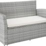 _Poly-rattan Garden / Balcony / Patio Set for 4 People with Stool, Storage Compartment Under Sofa Seat, Table with Shelf, 800719 incl. Cushions - Colours: assorted Image 4