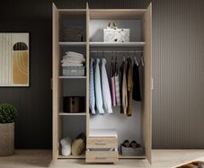 Premium 3-Door Wardrobe with Mirror & Drawers