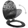 WC Toilet Seats 2 pcs with Soft Close Lids MDF Water Drop Design Image 3