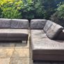 Premium Dark Brown Leather Corner Sofa & Matching Storage Ottoman Image 3