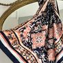 Navy & pink silk-like scarf Dunnes Stores large Image 2