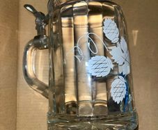 RARE Vintage ALWE German Beer Lidded Stein Heavy Glass Mug Cup Tankard