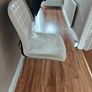 White leather dining chairs Image 2