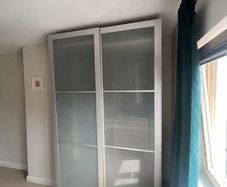 IKEA PAX sliding wardrobe with frosted sliding doors