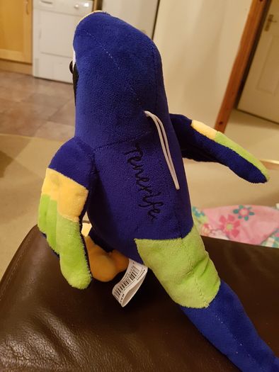 Tenerife blue parrot soft toy