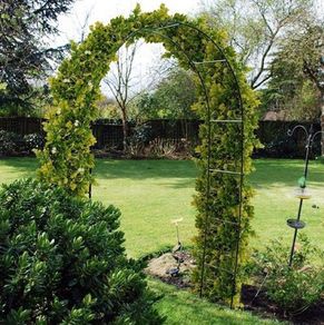 Large 2.4M Black Metal Garden Arch Heavy Duty Strong Tubular Arbour For Roses Climbing Plants Support Archway garden Decoration