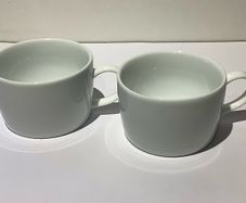 White Porcelain Coffee Cups x 2