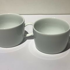 White Porcelain Coffee Cups x 2
