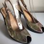 KMB Vienna Ladies Silver irredesant leather peep toe sling back sandals Eu 39 Uk 6 Image 2