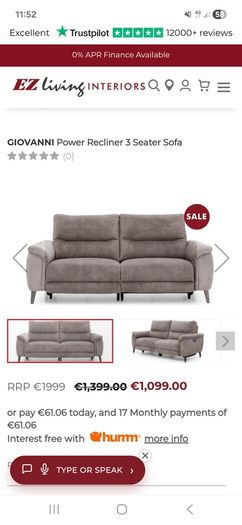 Two seater recliner