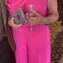 Stunning pink REISS jumpsuit with drape on shoulder/ optional collar Image 2