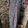Vintage 80s Tunic dress monochrome with multicoloured print and red trim detail uk 14 Image 5
