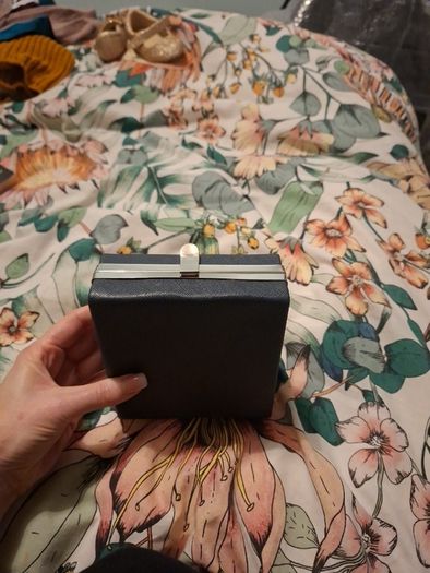 Navy clutch bag