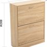 2 Tier Wooden Shoe Storage Cabinet | Footwear Cupboard Rack Unit | Pull Down Modern Shoes Organizer Stand (Sonoma Oak) Image 2
